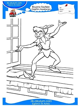 Çocuklar İçin Peter Pan Boyama Sayfaları 